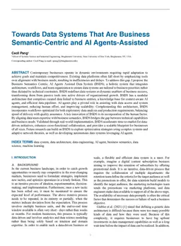 Toward Data Systems That Are Business Semantic Centric and AI Agents Assisted
