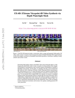 EX-4D: EXtreme Viewpoint 4D Video Synthesis via Depth Watertight Mesh