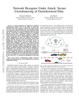 Network Hexagons Under Attack: Secure Crowdsourcing of Geo-Referenced Data