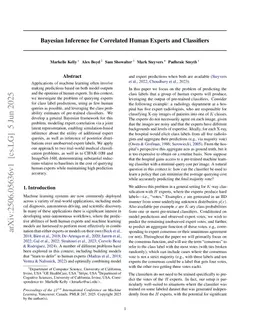 Bayesian Inference for Correlated Human Experts and Classifiers