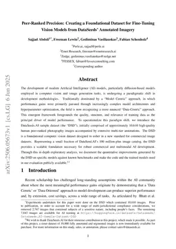 Peer-Ranked Precision: Creating a Foundational Dataset for Fine-Tuning Vision Models from DataSeeds' Annotated Imagery