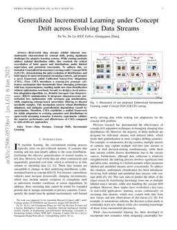 Generalized Incremental Learning under Concept Drift across Evolving Data Streams