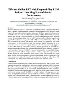 Efficient Online RFT with Plug-and-Play LLM Judges: Unlocking State-of-the-Art Performance