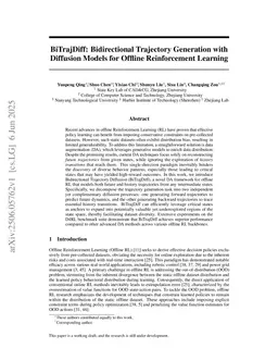 BiTrajDiff: Bidirectional Trajectory Generation with Diffusion Models for Offline Reinforcement Learning