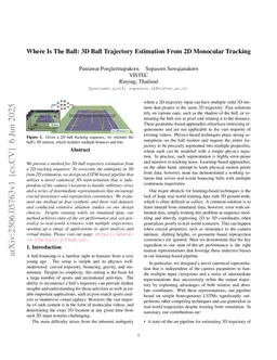 Where Is The Ball: 3D Ball Trajectory Estimation From 2D Monocular Tracking