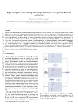 High Throughput Event Filtering: The Interpolation-based DIF Algorithm Hardware Architecture