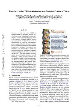 Proactive Assistant Dialogue Generation from Streaming Egocentric Videos