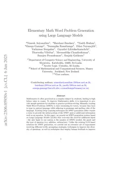 Elementary Math Word Problem Generation using Large Language Models