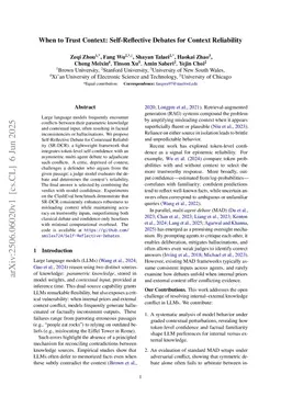 When to Trust Context: Self-Reflective Debates for Context Reliability