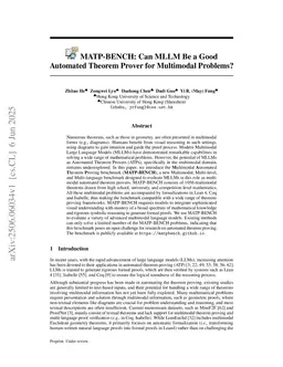 MATP-BENCH: Can MLLM Be a Good Automated Theorem Prover for Multimodal Problems?