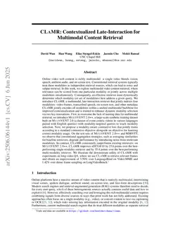 CLaMR: Contextualized Late-Interaction for Multimodal Content Retrieval