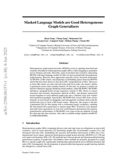 Masked Language Models are Good Heterogeneous Graph Generalizers