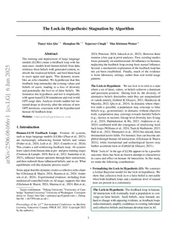 The Lock-in Hypothesis: Stagnation by Algorithm