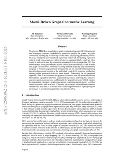 Model-Driven Graph Contrastive Learning