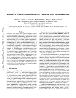 No Data? No Problem: Synthesizing Security Graphs for Better Intrusion Detection