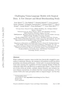 Challenging Vision-Language Models with Surgical Data: A New Dataset and Broad Benchmarking Study