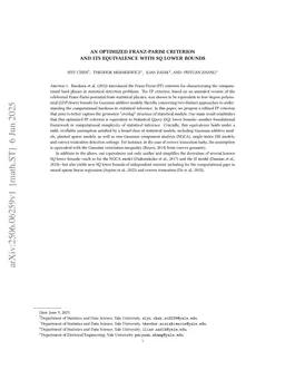 An Optimized Franz-Parisi Criterion and its Equivalence with SQ Lower Bounds