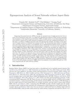 Eigenspectrum Analysis of Neural Networks without Aspect Ratio Bias