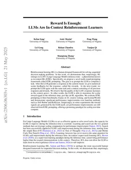 Reward Is Enough: LLMs Are In-Context Reinforcement Learners