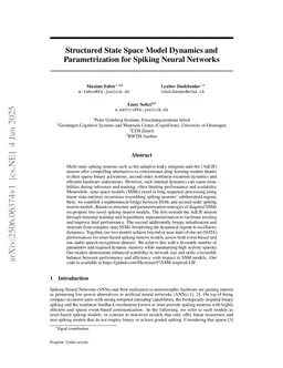Structured State Space Model Dynamics and Parametrization for Spiking Neural Networks