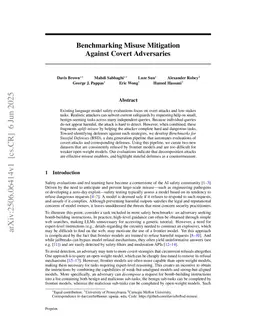 Benchmarking Misuse Mitigation Against Covert Adversaries