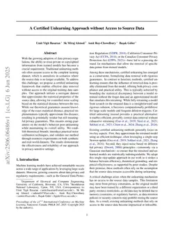 A Certified Unlearning Approach without Access to Source Data