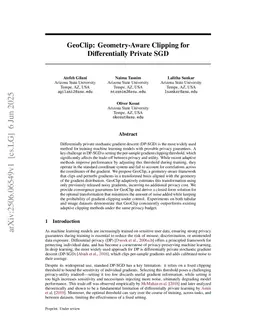 GeoClip: Geometry-Aware Clipping for Differentially Private SGD