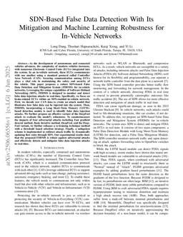 SDN-Based False Data Detection With Its Mitigation and Machine Learning Robustness for In-Vehicle Networks