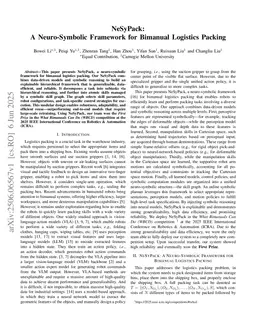 NeSyPack: A Neuro-Symbolic Framework for Bimanual Logistics Packing