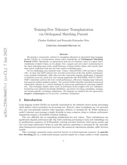 Training-Free Tokenizer Transplantation via Orthogonal Matching Pursuit