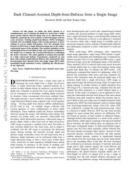 Dark Channel-Assisted Depth-from-Defocus from a Single Image