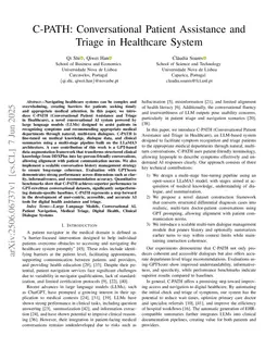 C-PATH: Conversational Patient Assistance and Triage in Healthcare System