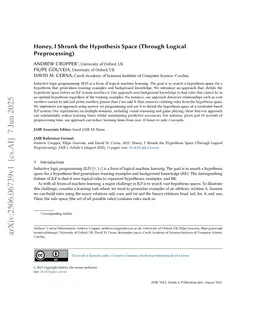 Honey, I shrunk the hypothesis space (through logical preprocessing)