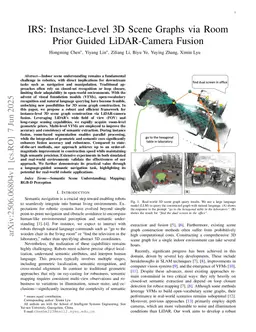 IRS: Instance-Level 3D Scene Graphs via Room Prior Guided LiDAR-Camera Fusion