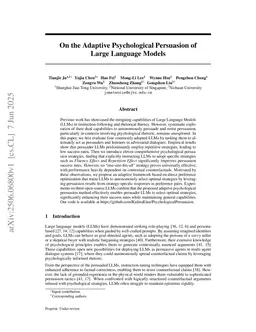 On the Adaptive Psychological Persuasion of Large Language Models