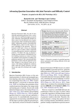 Advancing Question Generation with Joint Narrative and Difficulty Control