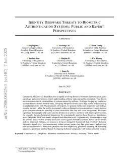 Identity Deepfake Threats to Biometric Authentication Systems: Public and Expert Perspectives