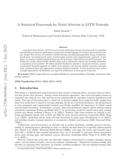 A Statistical Framework for Model Selection in LSTM Networks