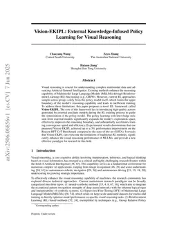 Vision-EKIPL: External Knowledge-Infused Policy Learning for Visual Reasoning