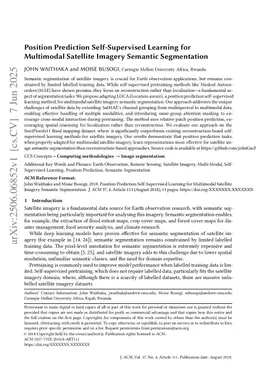 Position Prediction Self-Supervised Learning for Multimodal Satellite Imagery Semantic Segmentation