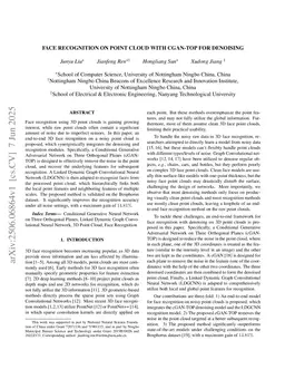 Face recognition on point cloud with cgan-top for denoising