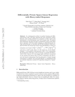 Differentially Private Sparse Linear Regression with Heavy-tailed Responses
