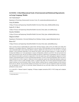 LLM-D12: A Dual-Dimensional Scale of Instrumental and Relational Dependencies on Large Language Models
