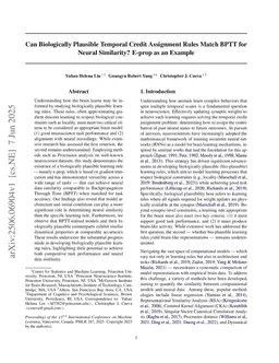 Can Biologically Plausible Temporal Credit Assignment Rules Match BPTT for Neural Similarity? E-prop as an Example