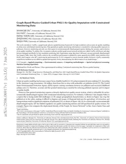 Graph-Based Physics-Guided Urban PM2.5 Air Quality Imputation with Constrained Monitoring Data