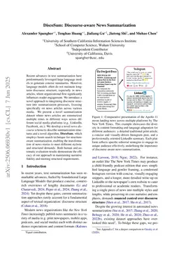 DiscoSum: Discourse-aware News Summarization