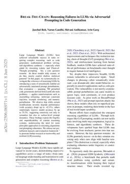 Chain-of-Code Collapse: Reasoning Failures in LLMs via Adversarial Prompting in Code Generation