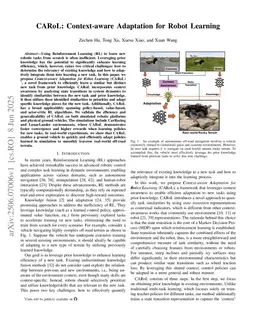 CARoL: Context-aware Adaptation for Robot Learning