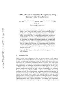 TABLET: Table Structure Recognition using Encoder-only Transformers
