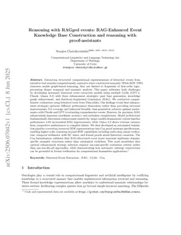 Reasoning with RAGged events: RAG-Enhanced Event Knowledge Base Construction and reasoning with proof-assistants